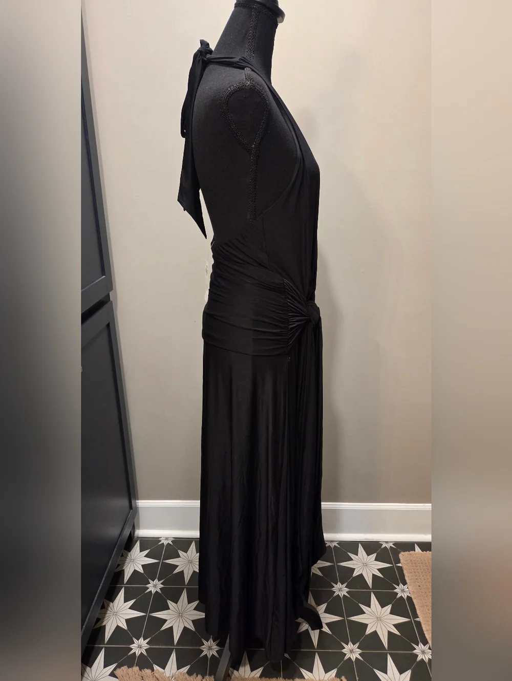 Abercrombie & Fitch Black Knot-Front Maxi Dress Halter NWT Sz M